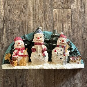 3D Resin Christmas Three Snowmen North Pole Tabletop or Wallhanging Figurine